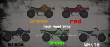 Pack on multicolored ATVs