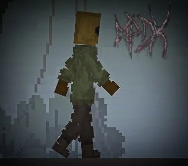A forest hobo in the style of the Little Nightmares 2 game
