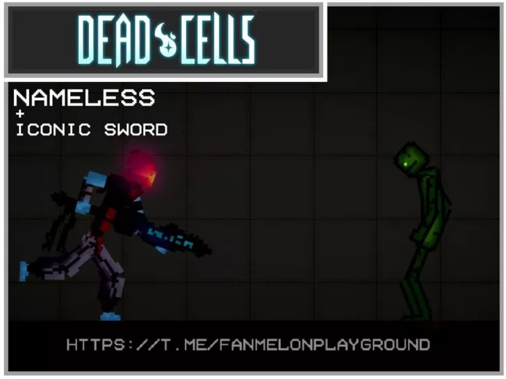 Mod for Nameless and his iconic sword from the pixel game Dead Cells