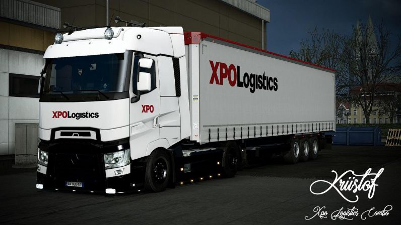 Download Skin Xpo Logistics For Renault T Range And Krone Trailer V1 0 For Euro Truck Simulator 2 1 35 X