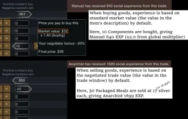 Social Experience from Trade 1